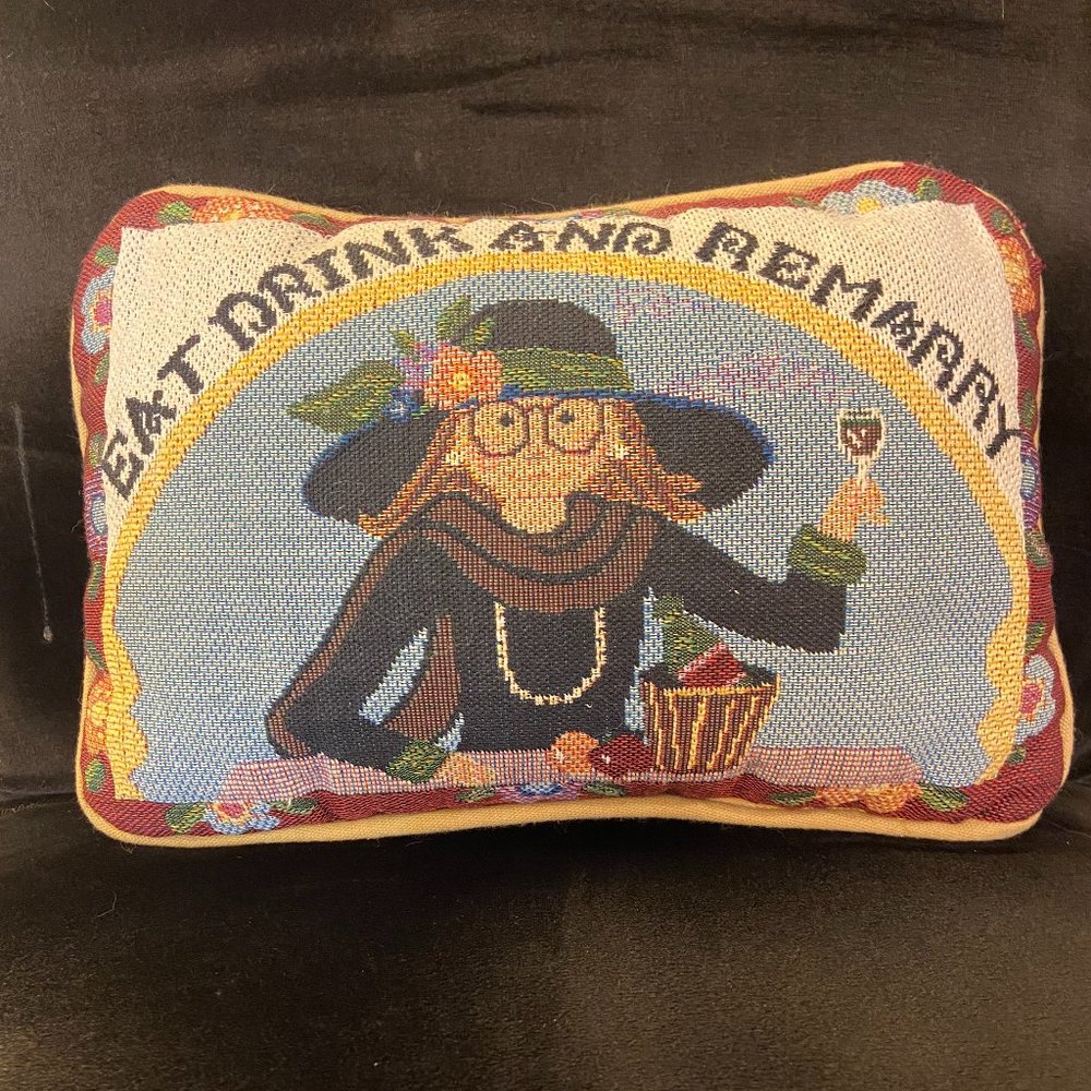 Eat Drink and Remarry graphic pillow